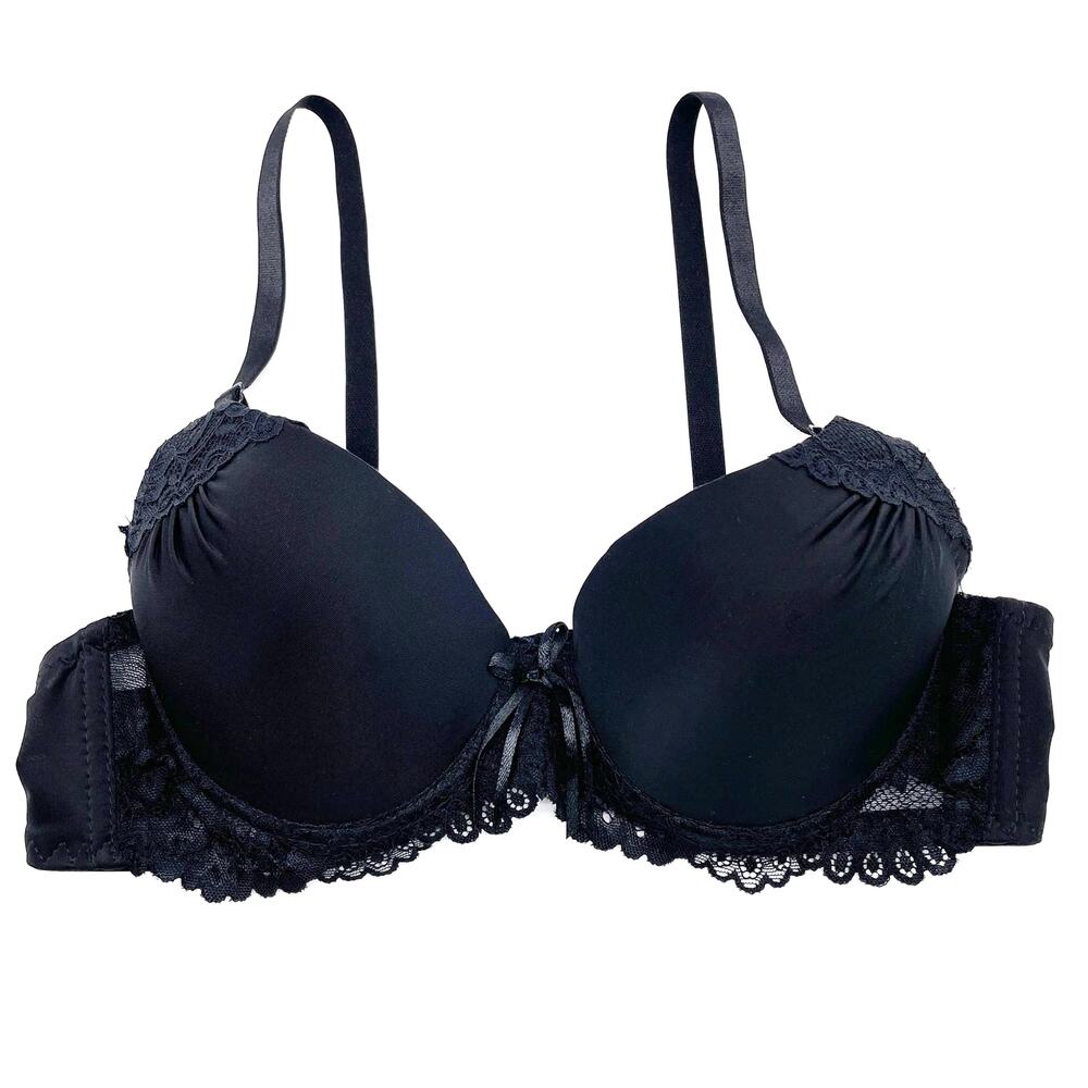 Coobie Womens 36B Black Lace Push Up Bra Convertible Straps Underwire